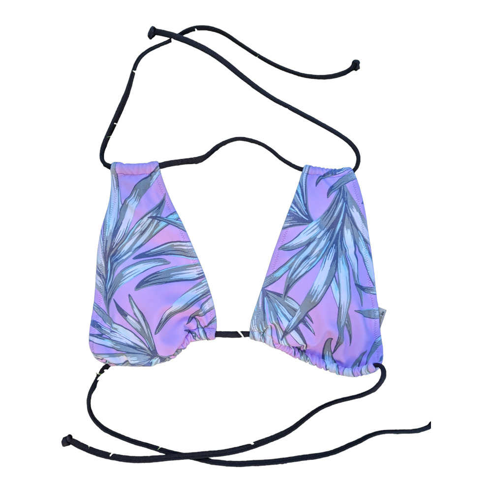Victorias Secret Pink String Bikini Top, Tropical Leaf Print Pink Green, Size XS